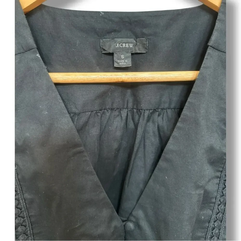 J.Crew - Women’s Black Flutter Sleeve Top Size Small